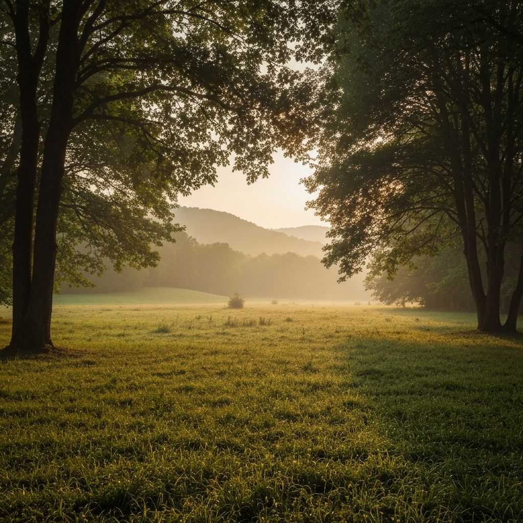 Nyugodt természeti táj, amely a belső egyensúlyt szimbolizálja